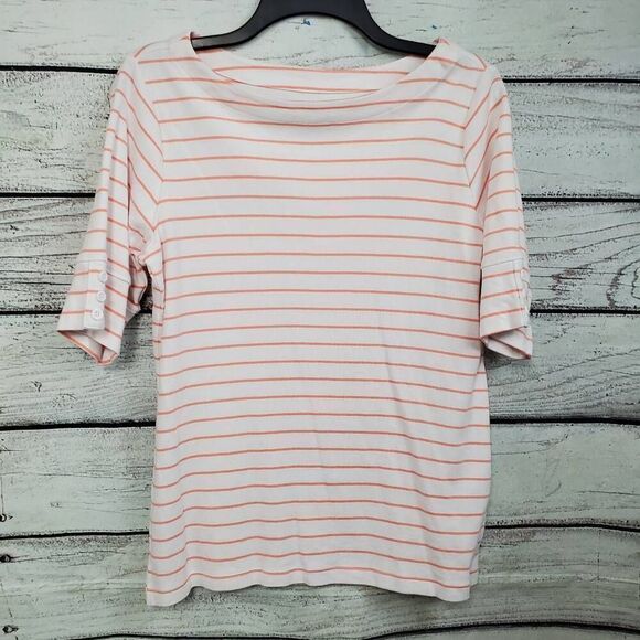 Christopher & Banks Large White Stripe Top - Picture 1 of 8